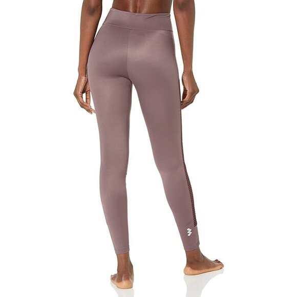Maaji - "Lane" Fishnet Water Sports Side Stitch Leggings in Fig (Mauve), Med - Picture 2 of 9